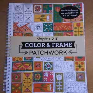 New book! Color & Frame Patchwork Adult Coloring Book, Simple 1-2-3